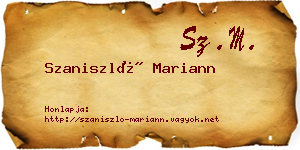 Szaniszló Mariann névjegykártya